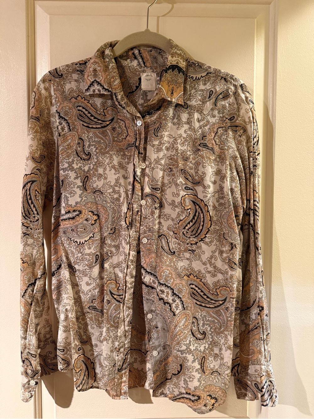 J. Crew Paisley Button-Up Shirt in Beige, Tan & Black